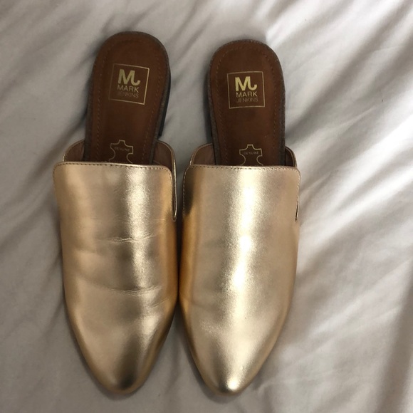 Mark Jenkins Metallic Gold Mules - Picture 1 of 5